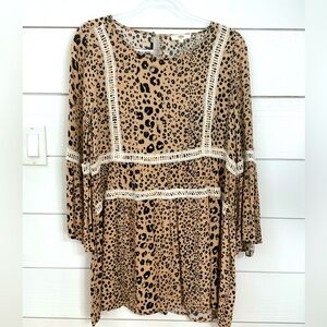 Leopard long sleeve dress
